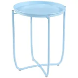 [en.casa] Tabletttisch Sandefjord Stahl 53x40 cm Himmelblau [en.casa]