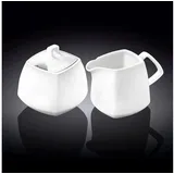 wilmax england Zuckerdosen- und Milchkännchen-Set aus weißem Porzellan – Hochwertiges Porzellan