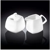 wilmax england Zuckerdosen- und Milchkännchen-Set aus weißem Porzellan – Hochwertiges Porzellan