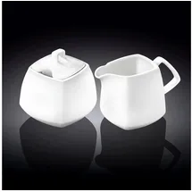 wilmax england Zuckerdosen- und Milchkännchen-Set aus weißem Porzellan – Hochwertiges Porzellan