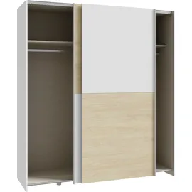 Forte Schwebetürenschrank 170,3 x 190,5 x 61,2 cm Weiß/Braun