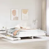 vidaXL Massivholzbett 180 x 200 cm Weiß