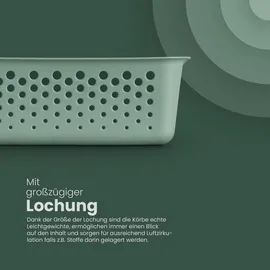 ProHome Aufbewahrungskorb 2L mit Griffen 25 x 16 x 8 cm grün
