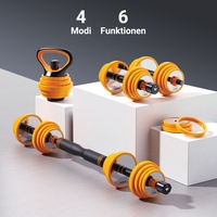 Edelstahl Multifunktions-Hantel Set 6in1 AsVIVA DB2 30 kg Bluetooth Smart Kettlebell Hantelset Kurzhantel Langhantel