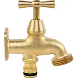 Gartenwasserhahn mit Kugelventil Messing Wandmontage Wasseranschluss AG 3/4" BR-KST34