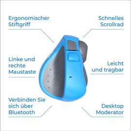 Swiftpoint GoPoint Mini Pen-Grip Bluetooth Presenter Mouse blau/grau, Bluetooth (SM605B-E)