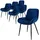 ML-Design Esszimmerstuhl Samt dunkelblau 6er Set