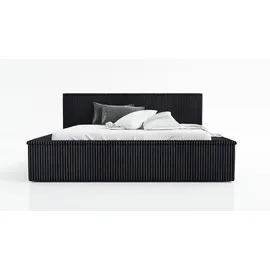 mebloland Polsterbett Schwarz, Textil, 180x200 cm, Schlafzimmer, Betten, Polsterbetten