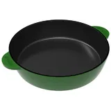 robari gmbh ROBARI Schmorpfanne Servierpfanne aus Gusseisen 26 cm Emailliert grün