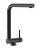 VIZIO Wasserhahn Vorfenster Küchenarmatur, Umklappbar 4,5 CM, mit 360° schwenkbarem L-Auslauf, Schwarz Matt