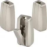 SOTECH 3 Stück Aufbau-Klapphaken HIPPO Edelstahloptik mit Feder Garderobenhaken aus Metall, platzsparendes Design ideal für enge Räume wie im Caravan, automatisches Schließen bei Nichtverwendung