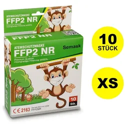 Denver FFP2 Atemschutzmasken 10 Stk. XS, 5-Schicht-Filtersystem, hochgradige Filterung von 95 % Premium Qualität Semask