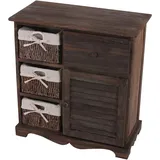 Mendler Kommode Schrank mit 3 Körben 63 x 60 x 30 cm Braun