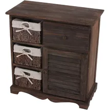 Mendler Kommode Schrank mit 3 Körben 63 x 60 x 30 cm Braun