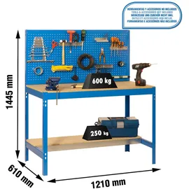 Simonrack Werkbank BT2 1200 Blau/Holz -