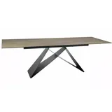 Feldmann-Wohnen Esstisch Westin (Tischplatte ausziehbar bis 240cm, 1-St., Holz Optik, Tischplatte aus gehärtetes Glas), 160-240x90x75cm Sanremo Eiche hell / schwarz matt ausziehbar 160 cm x 76 cm x 90 cm