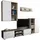 matkam Wohnwand Dedal, Schrankwand Wohnzimmer Modern, Wohnzimmerschrank mit Fernsehtisch Komplett Möbel (Sonoma/Weiß)