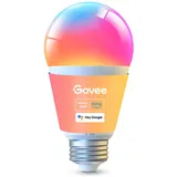 Govee Smart Glühbirne E27, 1000LM RGBWW Led Lamp App dimmbar, Wi-Fi & Bluetooth Smart Bulbs 75W, 54 Szenen, 16 Millionen DIY-Farben, Kompatibel mit Alexa & Google Assistant, 1 Stück