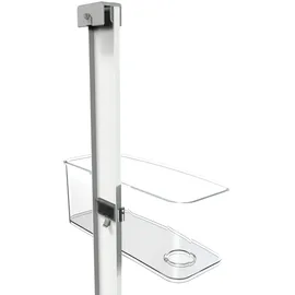 Bischof Duschregal BISCHOF "Yoki", silber, B:29cm H:69cm T:13cm, Regale, rostfrei, für Duschtüren von 6 - 11 mm geeignet, stufenlos einstellbar