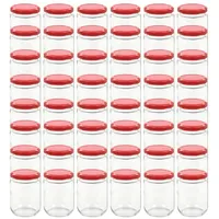 VidaXL Marmeladengläser mit Rotem Deckel 48 Stk. 230 ml