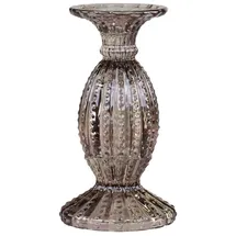 Chic Antique Kerzenständer mit Perlenkante, H19,5/Ø10,5 cm Mokka