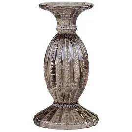 Chic Antique Kerzenständer mit Perlenkante, H19,5/Ø10,5 cm Mokka