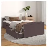 vidaXL Massivholzbett 90 x 200 cm Dunkelbraun