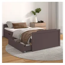 vidaXL Massivholzbett 90 x 200 cm Dunkelbraun