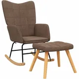 Maison Exclusive - Schaukelsessel Mit Hocker Braun Stoff