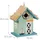 Relaxdays Vogelhaus, Strandhausstil, Holz, zum Aufhängen, HxBxT: 24,5 x 19 x 13,5 cm, Vogelvilla für Garten, bunt