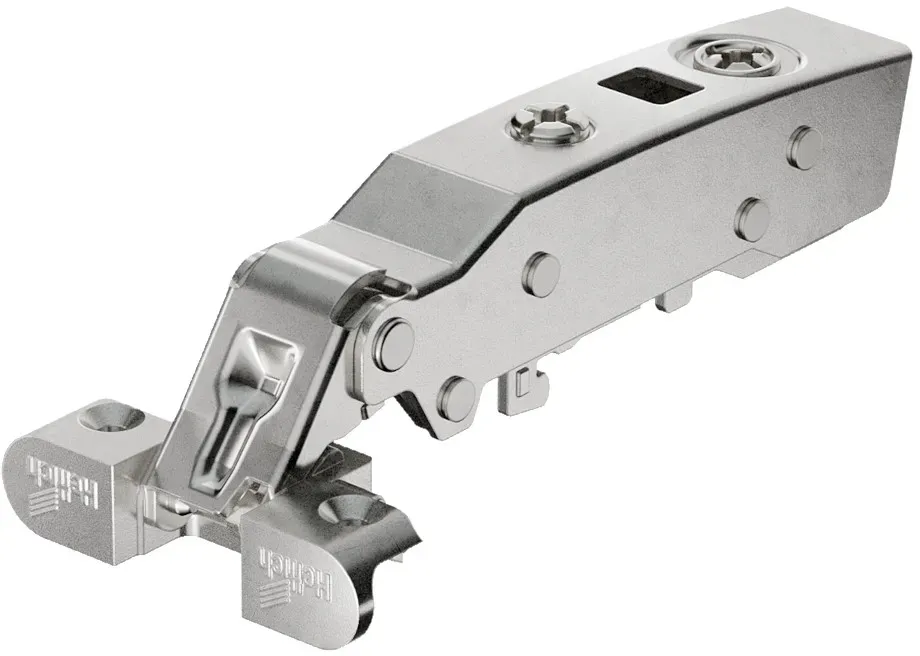 Hettich Sensys Alurahmenscharnier mit integrierter Dämpfung (Sensys 8638i), vernickelt, vorliegend, Öffnungswinkel 95°, zum Anschrauben (-)
