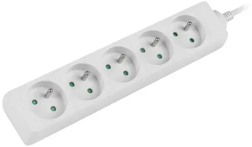 Lanberg PS0-05E-0150-W Verlängerungskabel 1,5 m 5 AC-Ausgänge Drinnen Weiß