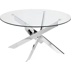Couchtisch LEONIQUE "Luzie", silber (chromefarben), B:80cm H:41cm T:80cm, Tische, unterschiedliches Beingestell (in chrome und schwarz), Breite 80 cm