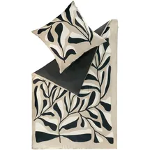 Schöner Wohnen Plant Floral Anthrazit 135 x 200 cm + 80 x 80 cm
