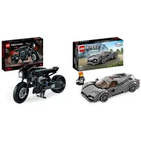 LEGO 42155 Technic The Batman - BATCYCLE Set & 76915 Speed Champions Pagani Utopia Rennwagen und Spielzeug-Modellbausatz eines italienienischen Hypercar, Auto-Sammlerfahrzeug aus dem Set 2023