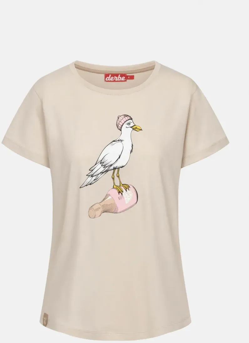 Derbe T-Shirt Sturmmöwin Damen Beige GOTS Organic