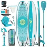 JUMMICO SUP Board Set Aufblasbar, Stand Up Paddling Board mit 2-in-1-Sup Paddel und Sitz. Geeignet zum Sitzen, Liegen. Standup Paddle Boards mit Kamerahalterung und Zubehörset, für Bequeme Nutzung.