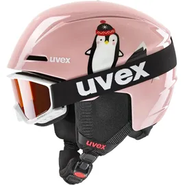 Uvex viti Set Skihelm & Skibrille, pink Penguin, 51-55 cm