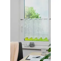 Stickereien Plauen Panneaux Lina (1 St), Stangendurchzug, halbtransparent, Voile weiß 95 cm x 35 cm