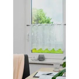 Stickereien Plauen Panneaux Lina (1 St), Stangendurchzug, halbtransparent, Voile weiß 95 cm x 35 cm