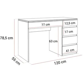 lookway Schreibtisch AURORA KASCHMIR mit Schubladen