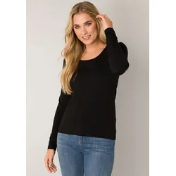 Base Level Langarmshirt, mit Rundhalsausschnitt Base Level black 46