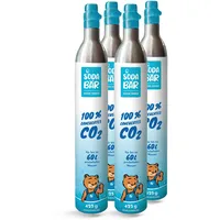 SodaBär | CO2-Zylinder für SodaStream Geräte | 4 x 425g (60 l) | Premiumfüllung mit Kohlensäure von Linde Deutschland | TÜV geprüft