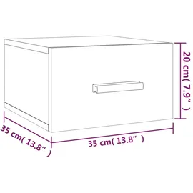 vidaXL Wand-Nachttisch Grau Sonoma 35x35x20 cm