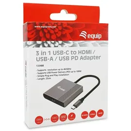 Equip 3-in-1-USB-C-zu-HDMI-/USB-A-/USB-PD-Adapter,