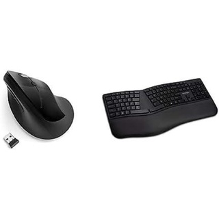 Kensington Set Pro Fit Ergo Kabellose Tastatur, Deutsche QWERTZ-Tastaturbelegung, K75401DE & Kensington Kabellose ergonomische vertikale Maus, Wireless Pro Fit Ergo, K75501EU