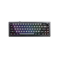 EPOMAKER EK68 65% Gasket NKRO Mechanische Tastatur, Hot Swappable Dreifach-Modus Gaming-Tastatur mit 3000mAh Akku, RGB-Beleuchtet für Büro/Home/Win/Mac (Black Silver, Gateron Pro Yellow)