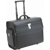 Alassio 45033 - Pilotenkoffer Mondo, aus strapazierfähigem Lederimitat, ca. 46 x 38 x 22 cm, schwarz