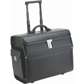 Alassio 45033 - Pilotenkoffer Mondo, aus strapazierfähigem Lederimitat, ca. 46 x 38 x 22 cm, schwarz