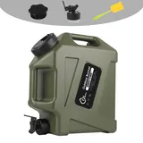 SISKEYCOOC 12L Tragbare Wasserkanister mit Hahn, BPA freie Wasserbehälter, Grüner Wassertank, Wasserauslauf, Multifunktions-Wasserbehälter für Camping, Outdoor, Notfalltransport (Grüner, 12L)